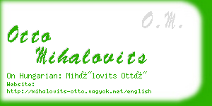 otto mihalovits business card